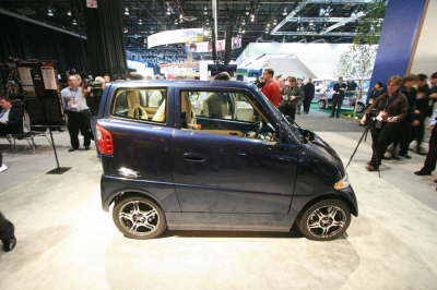 Detroit Auto Show Januar 2010. BEV Modell Tango von Commuter Cars Washington.